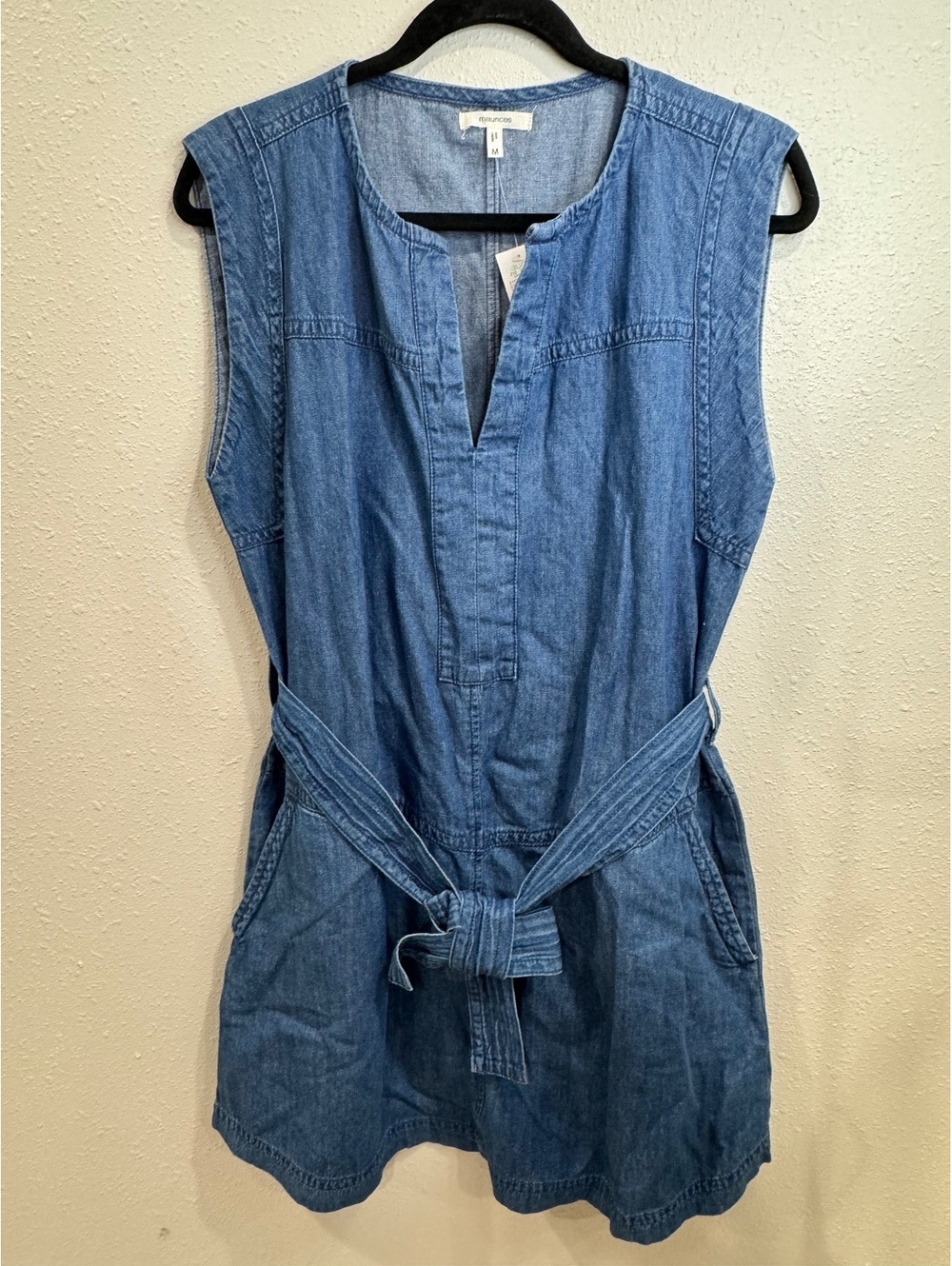 Maurices Seamed Denim Tie Waist Shift Dress Medium Blue Size M